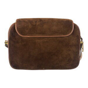 Gucci shoulder bag brown suede leather